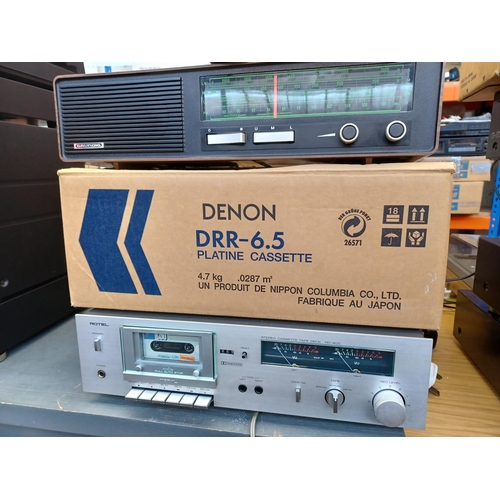 668 - Three items, one boxed Denon DRR-6.5 Dolby cassette deck with instruction manual, one Grundig RF310 ... 