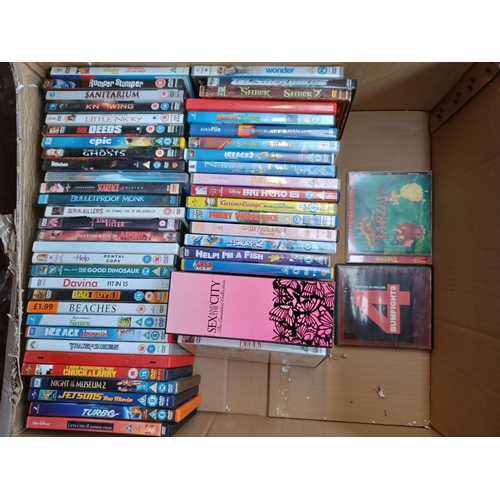 701 - Two boxes containing a collection of DVDs