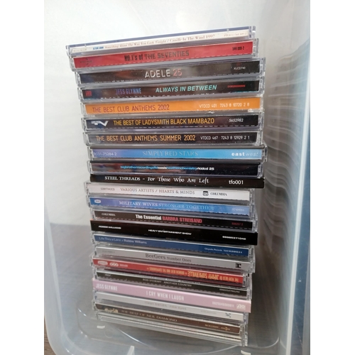 704 - Five boxes containing CDs to include 'Motown Classics', Jess Glynne, Clean Bandit, The Eagles, Robbi... 