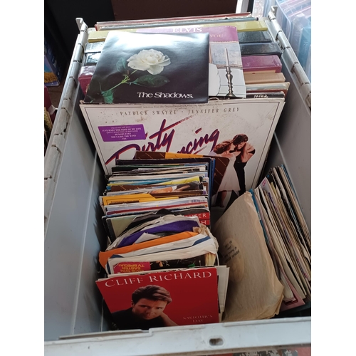 706 - Six boxes containing a large collection of vinyl records to include Mike Oldfield, Bobby Vee, The Ca... 