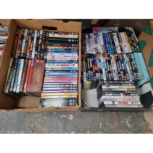 906 - Five boxes containing a large quantity of DVDs and DVD boxsets