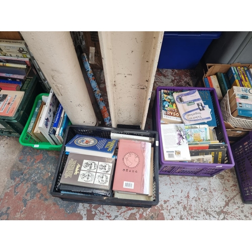 911 - Seventeen boxes containing a large quantity of books, magazines and ordnance survey maps