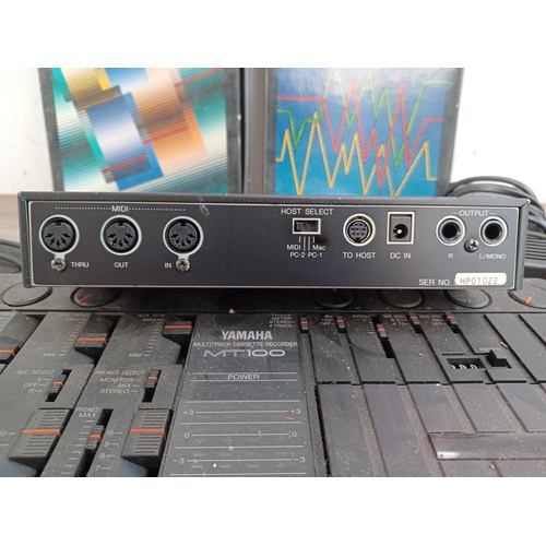 748 - Four Yamaha items to include MT100 multitrack cassette recorder, MU50 tone generator etc.