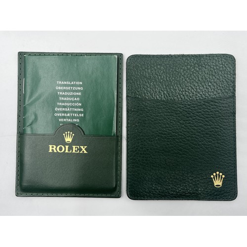 1243 - A Rolex mahogany wristwatch presentation box with leather guarantee card holders for 1990s Daytona m... 