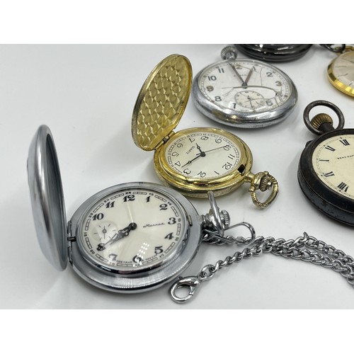 1251 - A large collection of early/mid 20th century pocket watches to include Cyma military issued G.S.T.P ... 