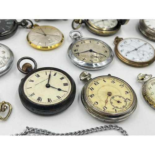 1251 - A large collection of early/mid 20th century pocket watches to include Cyma military issued G.S.T.P ... 