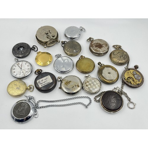 1251 - A large collection of early/mid 20th century pocket watches to include Cyma military issued G.S.T.P ... 