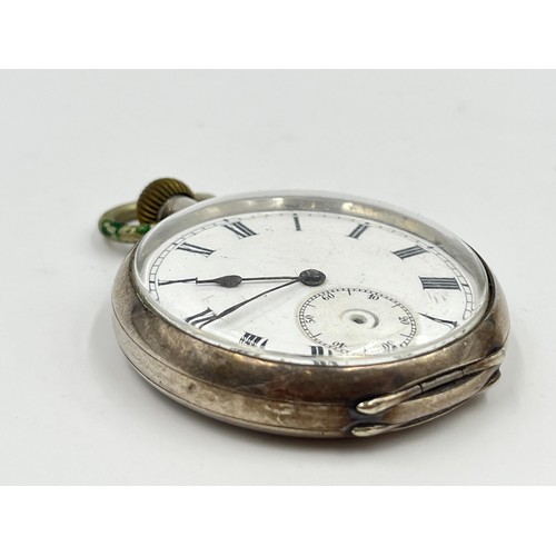 1253 - A George V Stauffer Son & Co hallmarked London silver import open face hand wind pocket watch - appr... 