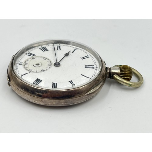 1253 - A George V Stauffer Son & Co hallmarked London silver import open face hand wind pocket watch - appr... 