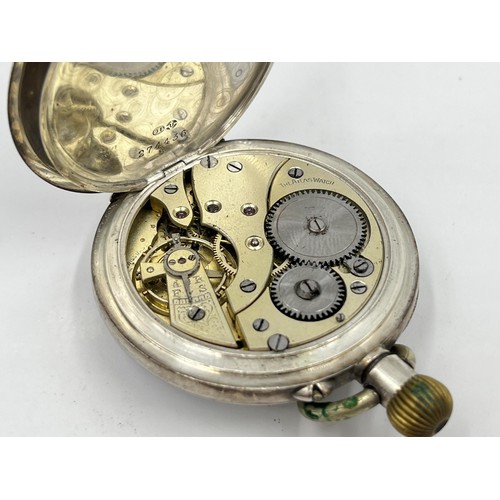 1253 - A George V Stauffer Son & Co hallmarked London silver import open face hand wind pocket watch - appr... 