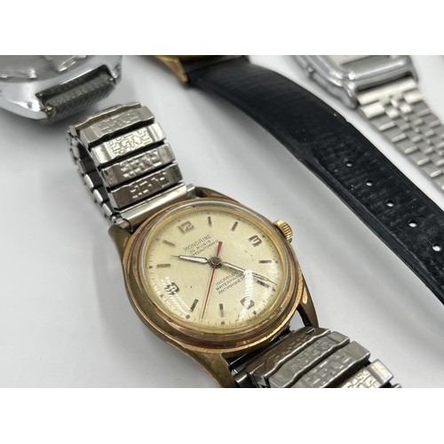 1261 - Seven mechanical and quartz men's wristwatches to include vintage Mondaine 30 Rubis Superautomatic i... 