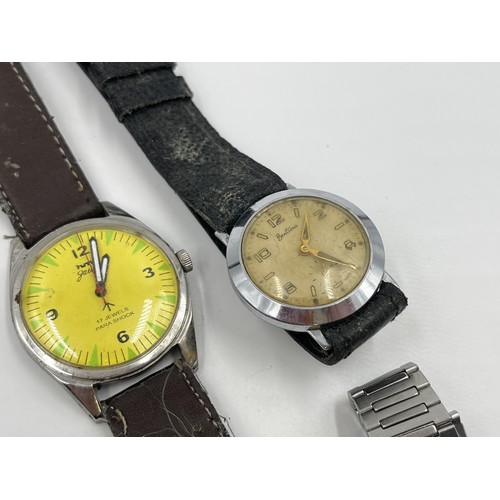 1261 - Seven mechanical and quartz men's wristwatches to include vintage Mondaine 30 Rubis Superautomatic i... 