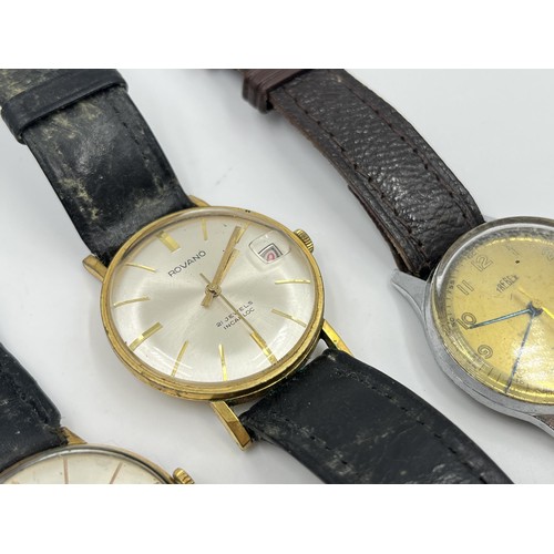 1262 - Three vintage mechanical men's wristwatches, Trebex, Revano and Perona