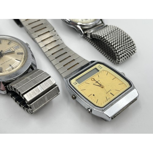 1266 - Four vintage Timex mechanical and quartz men's wristwatches