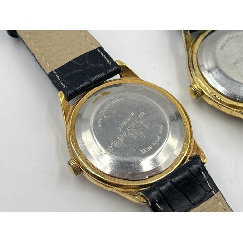 1272 - Two vintage Timex automatic 37mm men's wristwatches