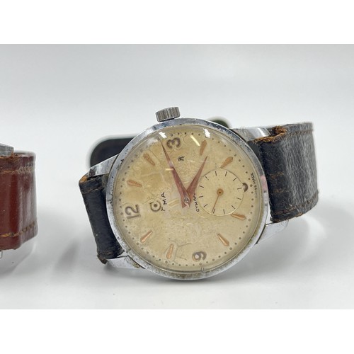 1273 - Two vintage mechanical men's wristwatches, one Cyma cal. R.458 and one Roth incabloc