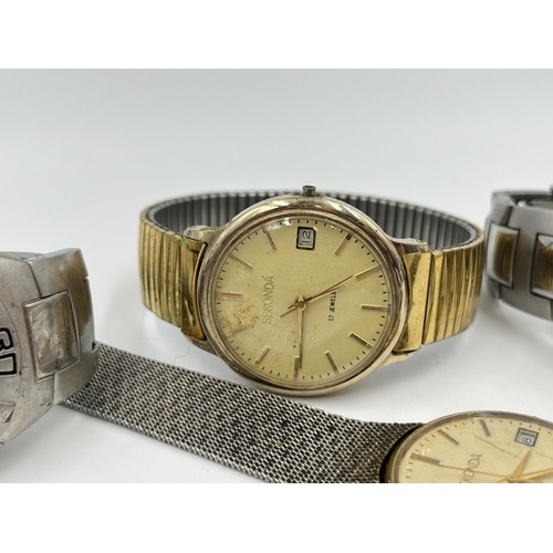 1278 - Four Sekonda mechanical and quartz men's wristwatches, two mechanical and two quartz