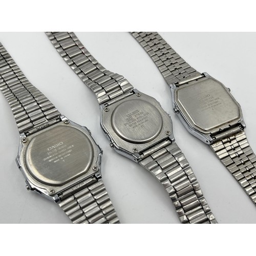 1280 - Three Casio digital and analogue quartz wristwatches