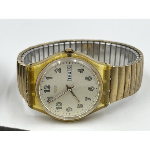 1285 - Four vintage Swatch quartz men's wristwatches