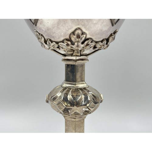 1331 - A 19th century Elkington & Co silver plated communion cup/chalice, circa 1860 - approx. 22cm high