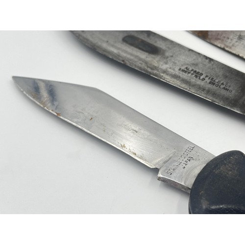 1349 - Four antique and vintage knives to include 19th century Alfred Field & Co Sheffield, 19th century He... 