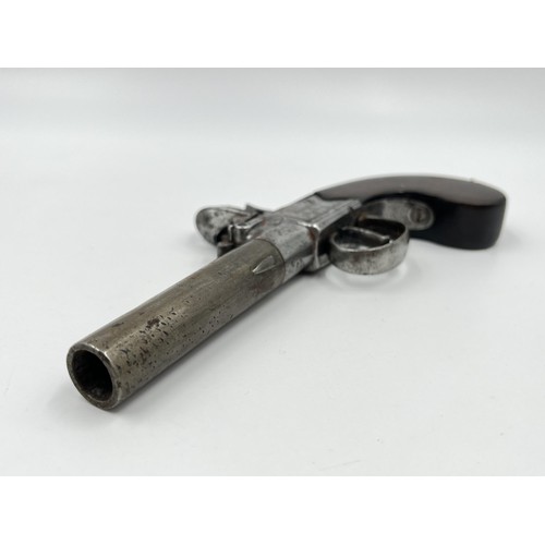 1361 - An early 19th century Heaton & Smith London flintlock pocket pistol - approx. 17.5cm long