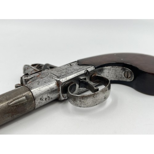 1361 - An early 19th century Heaton & Smith London flintlock pocket pistol - approx. 17.5cm long