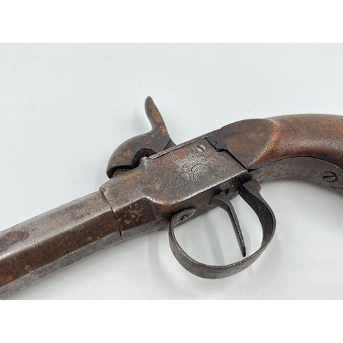 1362 - A 19th century Belgian percussion pistol - approx. 23cm long