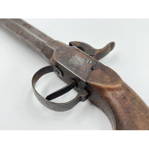 1362 - A 19th century Belgian percussion pistol - approx. 23cm long