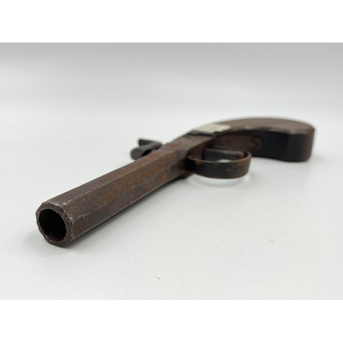 1363 - A 19th century percussion pistol - approx. 19cm long