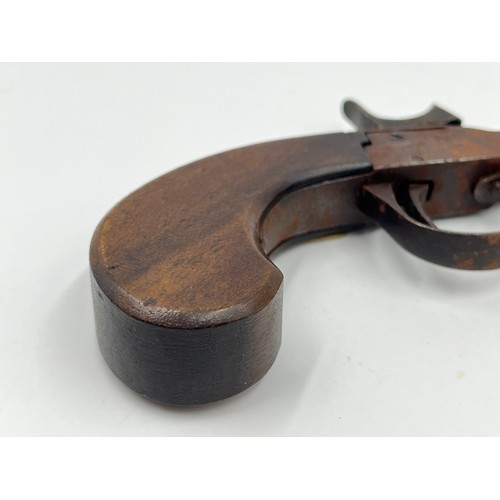 1363 - A 19th century percussion pistol - approx. 19cm long