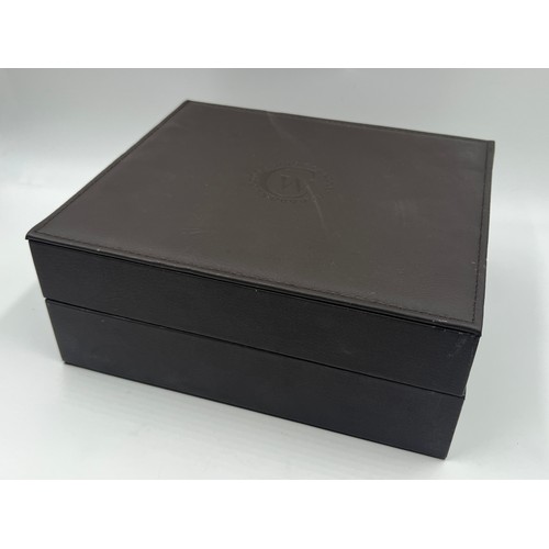 1253A - A Constantin Weisz leatherette six section watch storage box