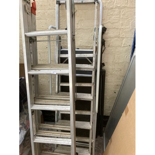 837 - Three pairs of folding ladders