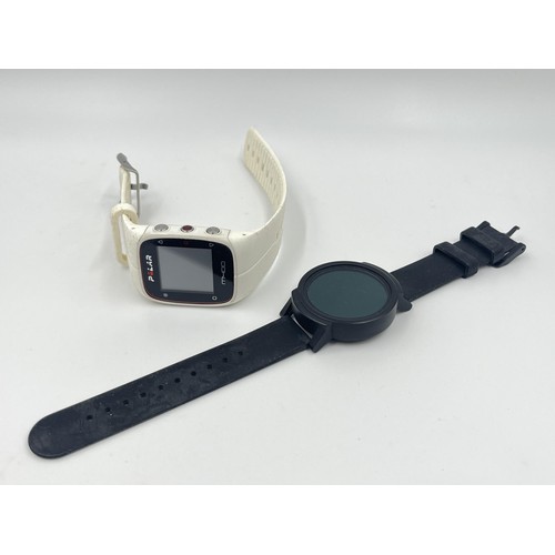 2490 - Two smart watches, one polar M400 and one Ticwatch