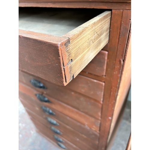 113 - A Victorian stained pine chest of ten drawers