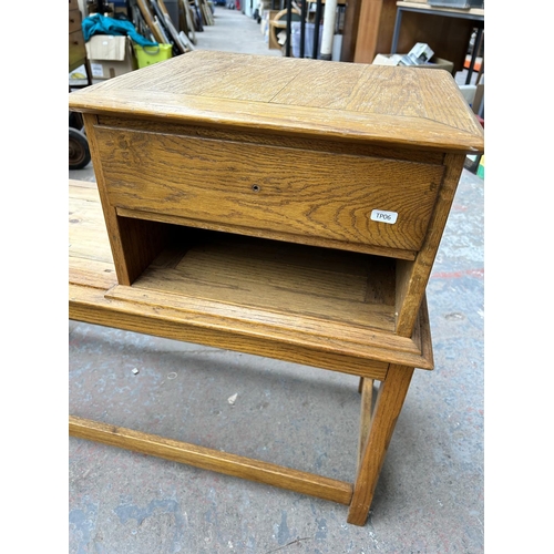 205 - An oak telephone seat
