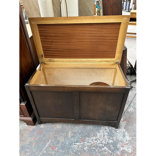 206 - A mid 20th century oak blanket box