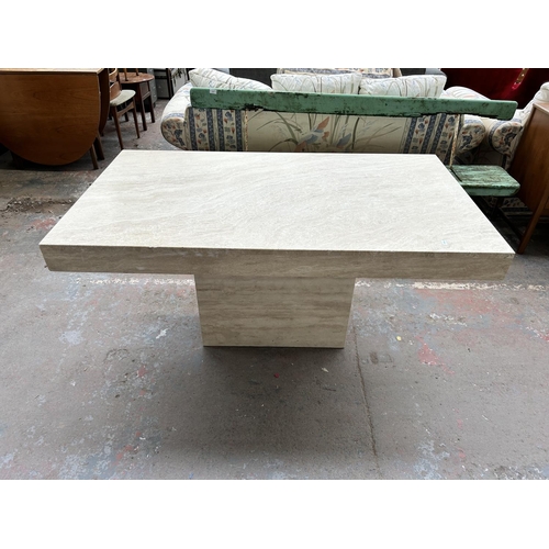208 - A late 20th century tessellated stone rectangular dining table - approx. 80cm high x 80cm wide x 140... 