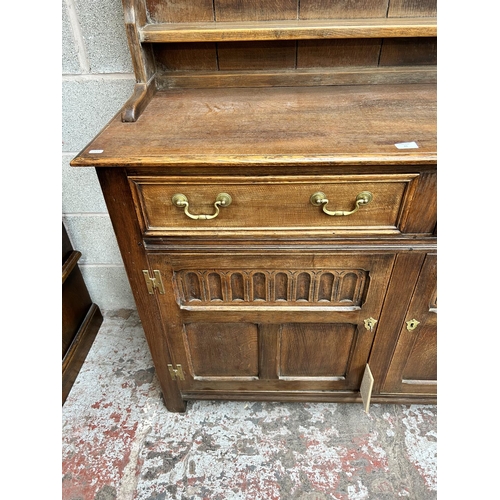 23 - A Georgian style oak Welsh dresser - approx. 191cm high x 137cm wide x 48cm deep