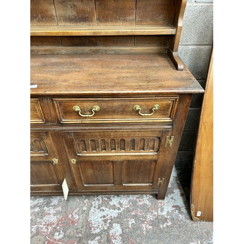 23 - A Georgian style oak Welsh dresser - approx. 191cm high x 137cm wide x 48cm deep