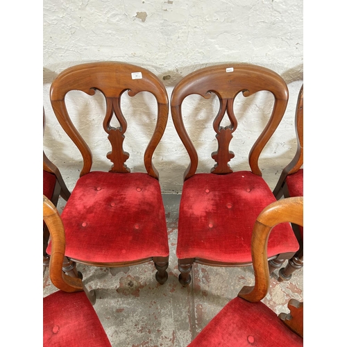 33 - A set of six Victorian mahogany balloon back dining chairs