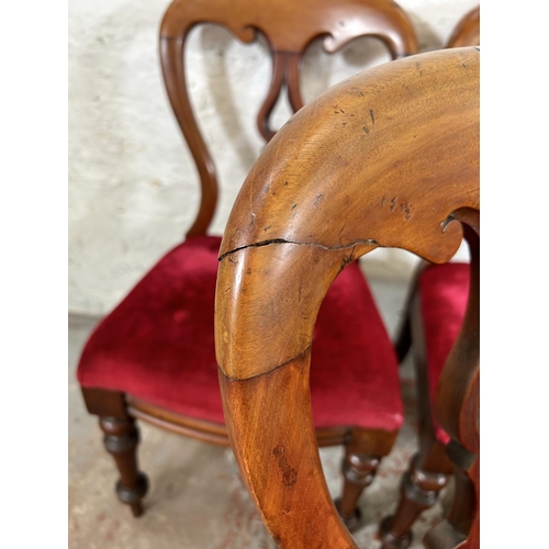 33 - A set of six Victorian mahogany balloon back dining chairs