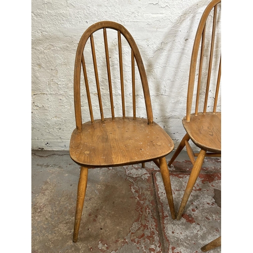 46 - Six 1960s Ercol Windsor elm and beech Quaker dining chairs