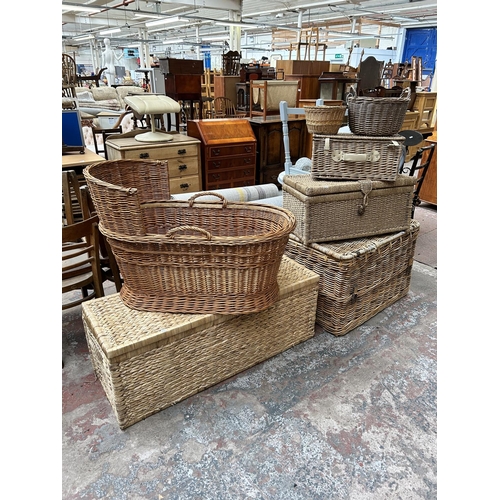 49 - Seven various wicker baskets