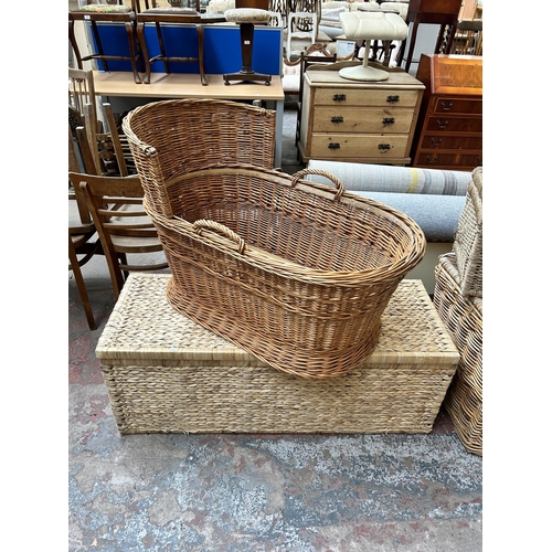 49 - Seven various wicker baskets