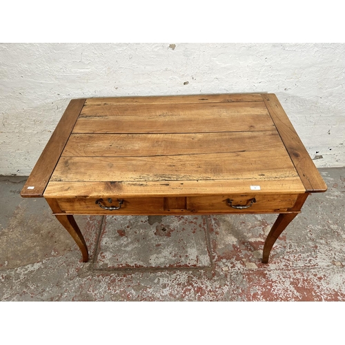 70 - A 19th century French cherry wood rectangular farmhouse table