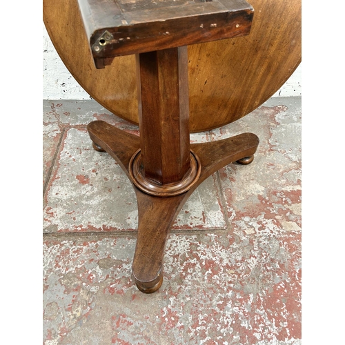 71 - A Victorian mahogany circular tilt top occasional table - approx. 106cm diameter