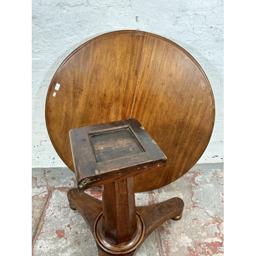 71 - A Victorian mahogany circular tilt top occasional table - approx. 106cm diameter