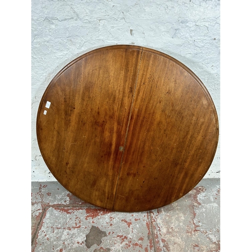 71 - A Victorian mahogany circular tilt top occasional table - approx. 106cm diameter