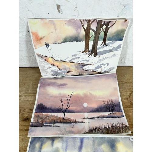 262 - Three 20th century unframed watercolours, signed I Hope 04  - approx. 28cm high x 37cm wide